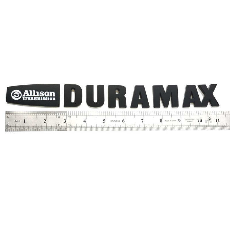  [AUSTRALIA] - Aimoll 2pcs Allison Duramax Badges Emblems Replacement for Silverado 2500 3500hd (White/Black) White/Black