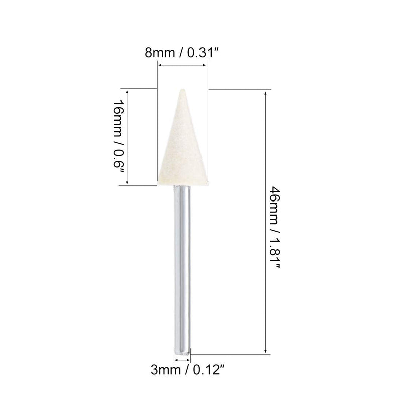  [AUSTRALIA] - uxcell 8mm Wool Felt Mounted Points Conical Polishing Bits Burrs Buffing Wheels with 1/8" Shank 24 Pcs