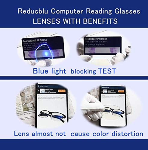 Reducblu Computer Reading Glasses for Women and Men - Vintage Style Blue Blockers (Magnification 0.00-4.00) 30%cut-green Frame 0.0 Diopters - LeoForward Australia