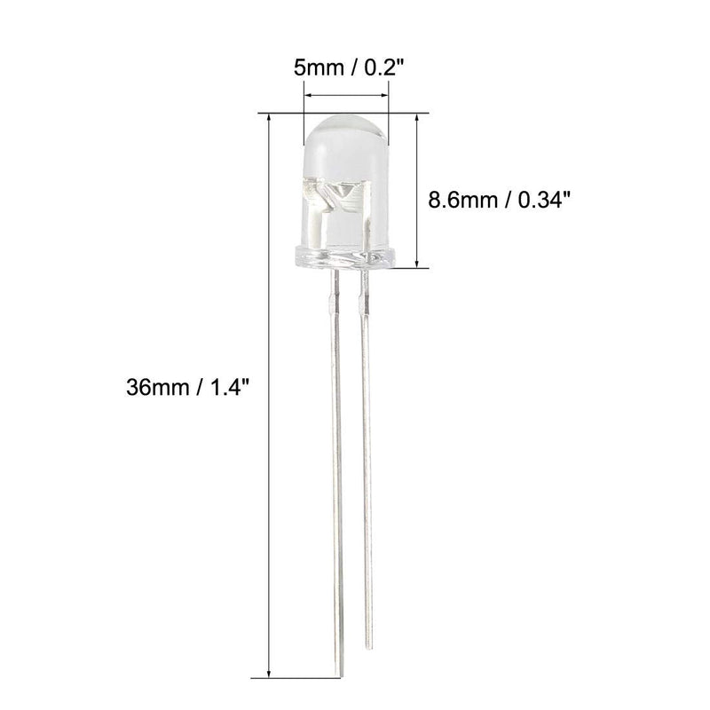  [AUSTRALIA] - uxcell 200pcs Photosensitive Diode Photodiodes Light Sensitive Sensors,5mm Clear Round Head Receiver Diode