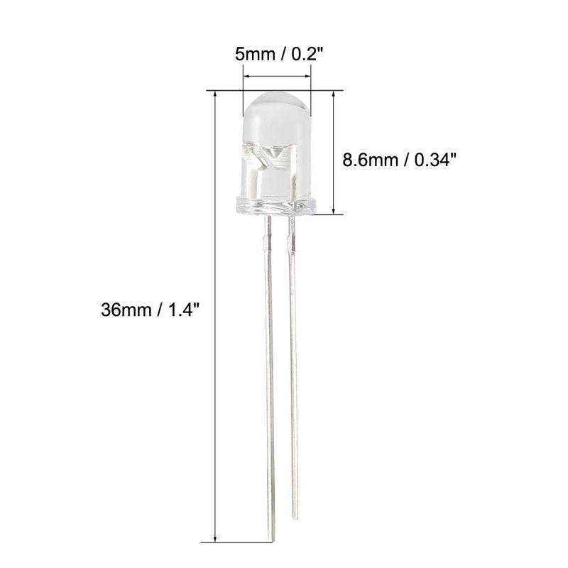 uxcell 10pcs Photosensitive Diode Photodiodes Light Sensitive Sensors,5mm Clear Round Head Receiver Diode - LeoForward Australia