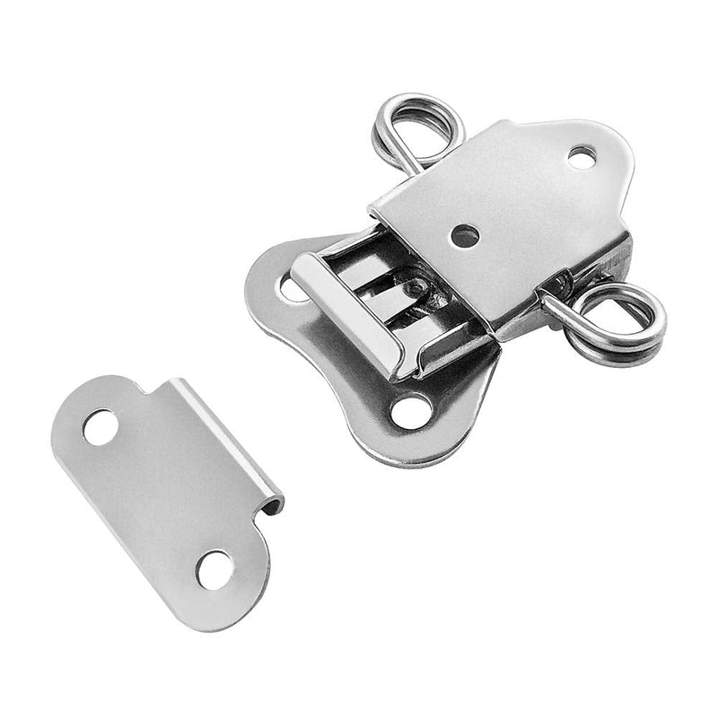  [AUSTRALIA] - QWORK Stainless Steel Twist Latch, 2 Pack 2" x 1-1/2" Latches with Keeper and Spring Butterfly Draw Latch for Case Box 2" x 1-1/2"