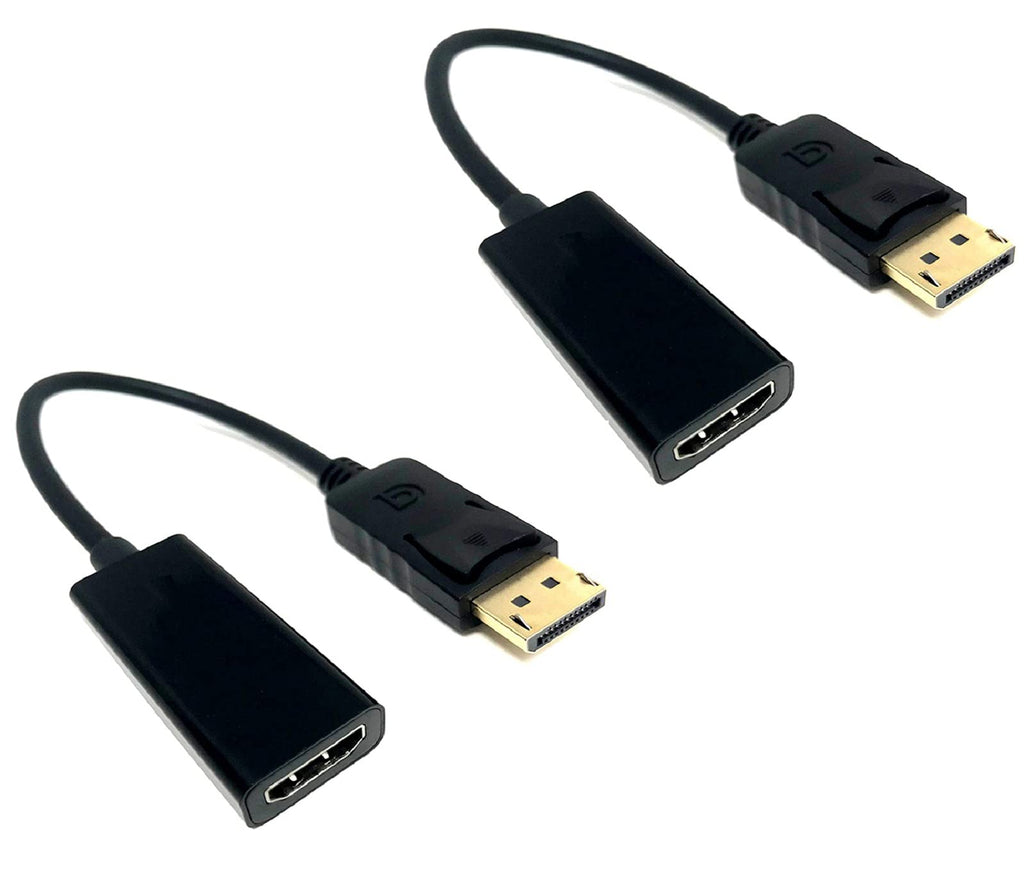  [AUSTRALIA] - DisplayPort to HDMI Adapter 2-Pack, Gold-Plated Display Port to HDMI Converter, DP to HDMI Cord (Male to Female) for Display Port Enabled Desktops and Laptops to Connect to HDMI Displays Adapter 2 PACK