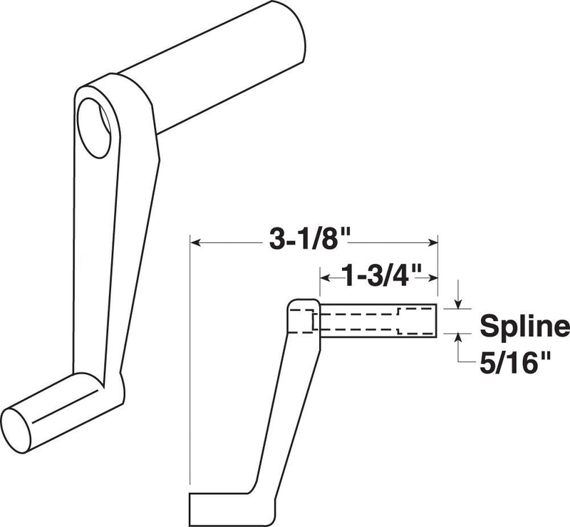  [AUSTRALIA] - Prime-Line Products R 7226 Window Handle, 1-3/4-Inch Stem, Diecast,(Pack of 2) 1-3/4"