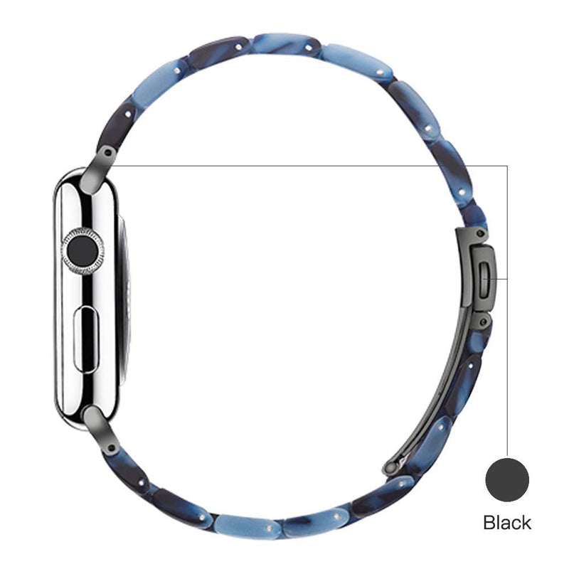  [AUSTRALIA] - Light Apple Watch Band - Fashion Resin iWatch Band Bracelet Compatible with Stainless Steel Buckle for Apple Watch Series 6 Series SE Series 5 Series 4 Series 3 Series 2 Series1 (Dark blue, 38mm/40mm) Dark blue 38mm/40mm/41mm