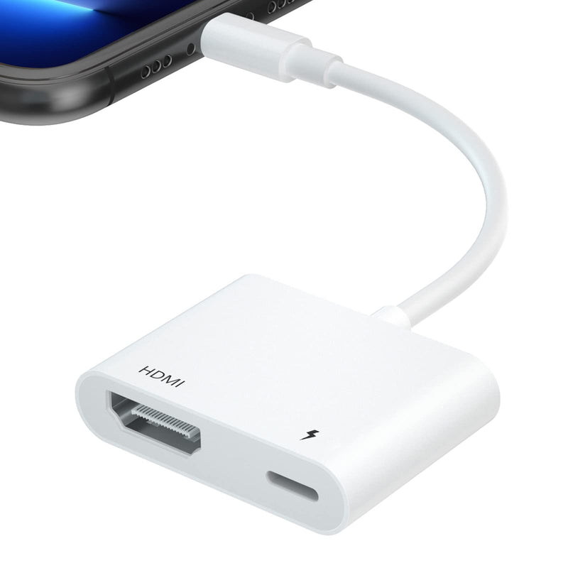  [AUSTRALIA] - INVERSE NET iPhone to HDMI Adapter, HDMI iPhone Adapter for TV, 1080P Digital AV Adapter, Compatible with13/12/11/XS/XR/X/ 8/7/6/5 Series/ iPad Air/ Mini/ Pro, [No Power Supply Needed] No need power