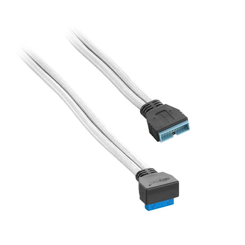  [AUSTRALIA] - CableMod ModFlex Sleeved Right Angle Internal USB 3.0 Cable (White, 50cm) White