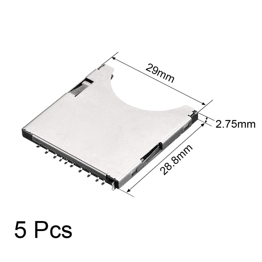  [AUSTRALIA] - uxcell SD Memory Card Socket Holder Spring Loaded Push Type 10 Pin 5pcs