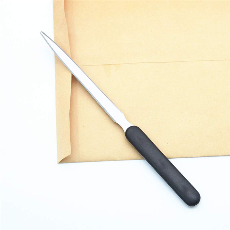  [AUSTRALIA] - 2 Pieces Stainless Steel Envelope Opener with Plastic Handle Letter Openers Lightweight Envelope Slitter Envelope Opening Slitter, Black Handle