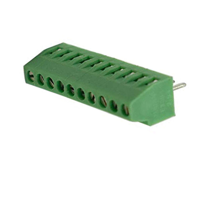 10-Pin 2.54mm Pitch 150V 6A PCB Mount Screw Terminal Block Connector Green - (10Pcs) 10pin - LeoForward Australia