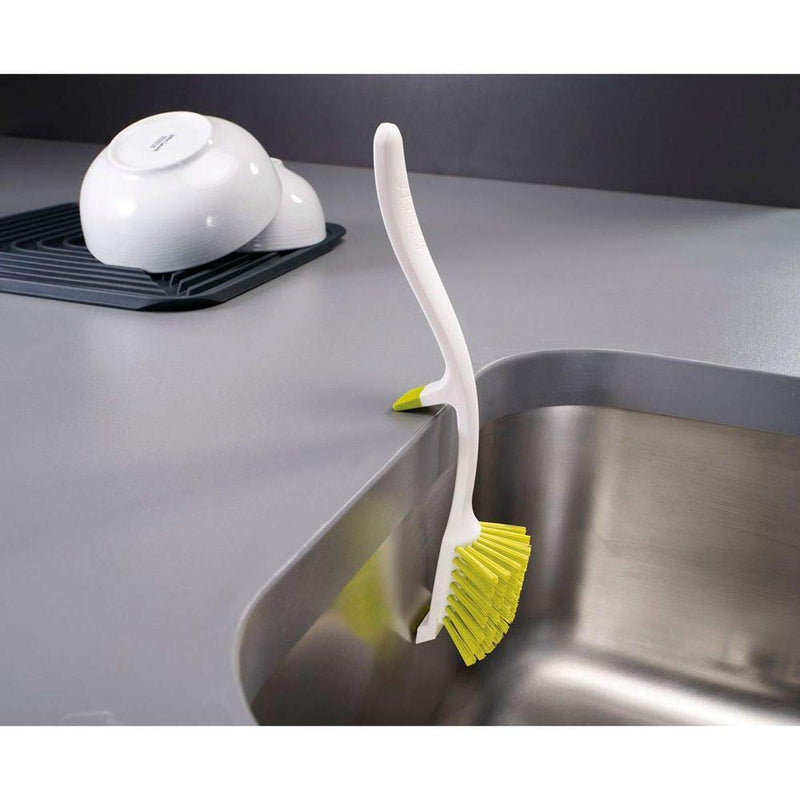 Joseph Joseph 85025 Edge Dish Brush with Integrated Sink Rest, Green - LeoForward Australia