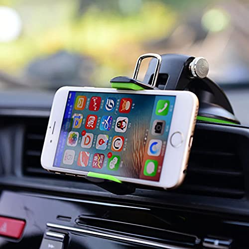  [AUSTRALIA] - Generic Vcan Car Phone Holder, Dashboard Windshield Cell Phone Mount for Car Compatible with All Mobile Phones , 360 Degree Rotation, One Hand Operated (Black/Green)