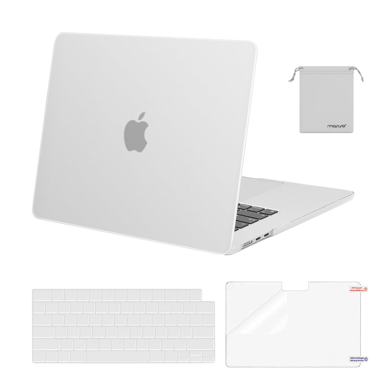  [AUSTRALIA] - MOSISO Compatible with MacBook Air 15 inch Case 2023 Release A2941 M2 Chip with Liquid Retina Display Touch ID, Plastic Hard Shell&Keyboard Cover&Screen Protector&Storage Bag, Translucent