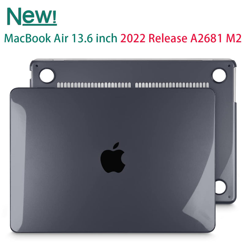  [AUSTRALIA] - May Chen Compatible with [2022 Newest Release] MacBook Air 13.6 Inch Model A2681, Plastic Hard Shell Case for MacBook Air 13 inch Apple M2 Clip with Liquid Retina Display Fits Touch ID, Crystal Black