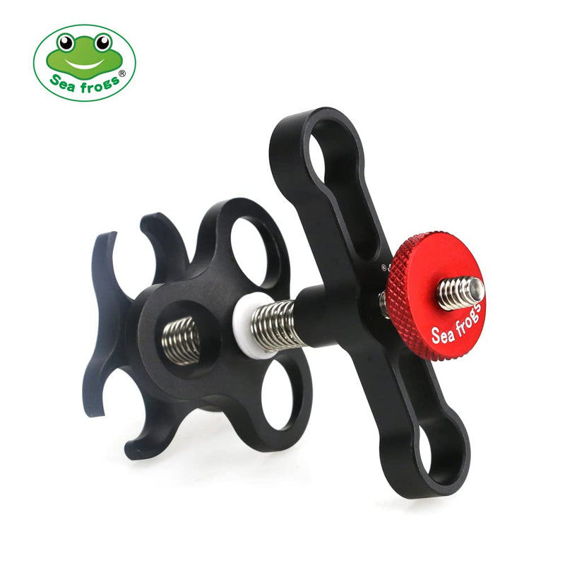  [AUSTRALIA] - Seafrogs Ball clamp Mount Black Standard Underwater Ball Clam Triple Ball Clamp Diving Diving Ball Fixture Lights Arm, Compatible for GoPro Action Camera Flashlight Arms System CP-7