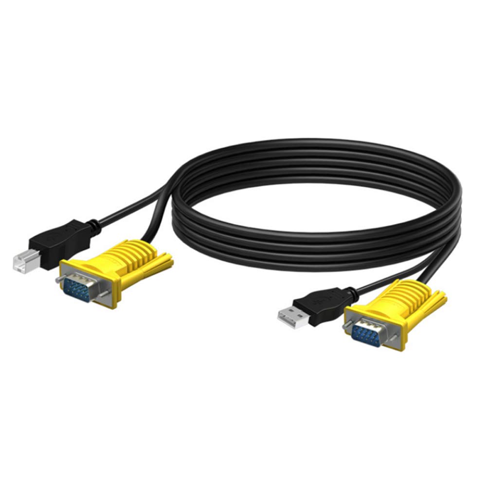  [AUSTRALIA] - Original KVM Switch Cable VGA + USB B to VGA + USB A Male to Male (10ft) for 801UK Cord