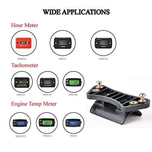  [AUSTRALIA] - Runleader Universal Hour Meter Nylon Mounting Bracket Used for Hour Meter,Vibration Meter,Tachometer(Black)