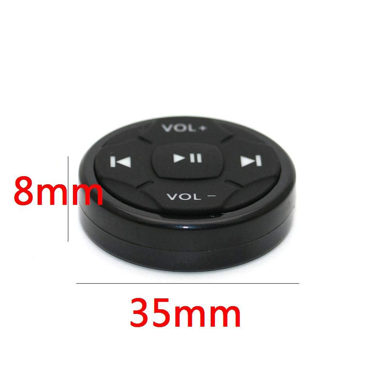  [AUSTRALIA] - YuYue Electronic Wireless Bluetooth Media Button Remote Selfie Music Control Start Siri for iPhone Apply to Car Motorcycle Steering Wheel with Blue Button Light,Come with Mount
