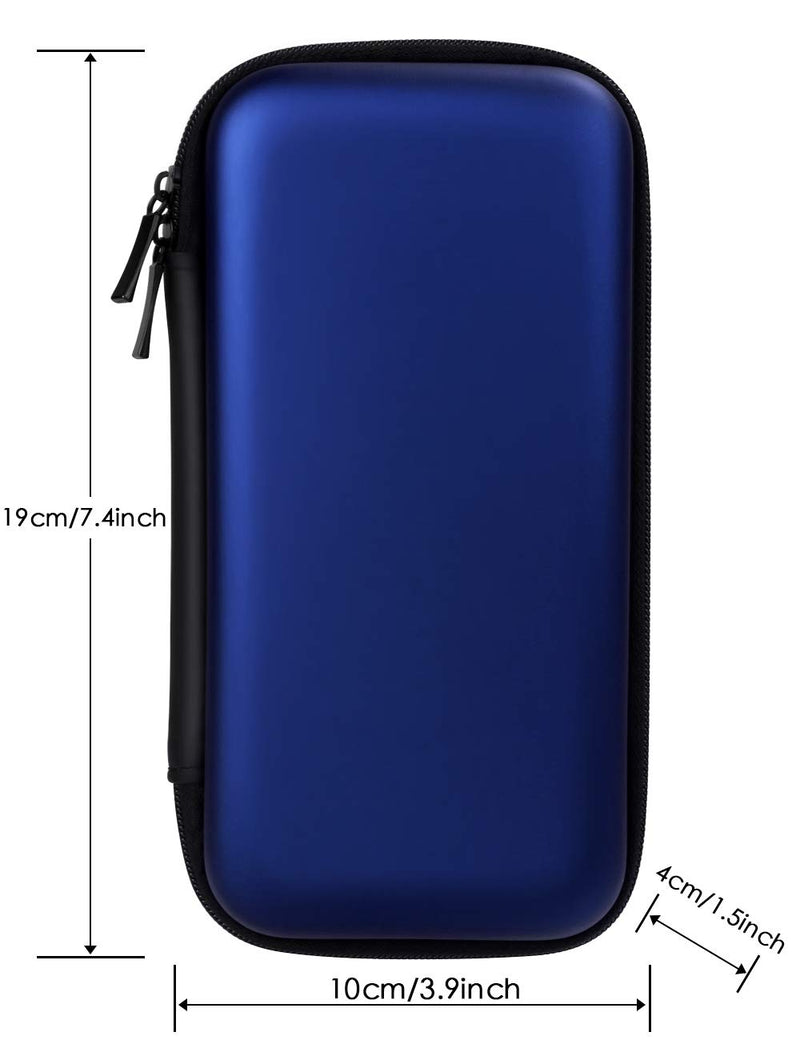  [AUSTRALIA] - iMangoo Shockproof Carrying Case Hard Protective EVA Case Impact Resistant Travel 12000mAh Bank Pouch Bag USB Cable Organizer Earbuds Sleeve Pocket Accessory Smooth Coating Zipper Wallet Navy Blue