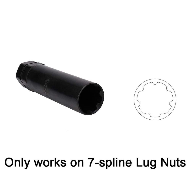 IRONTEK 7 Point Spline Tuner Socket Key Tool for Seven-Spline Wheel Lock Lug Nuts Compatible with 19mm (3/4) and 21mm (13/16) Hex Socket 20mm Inner Diameter 1 PCS - LeoForward Australia