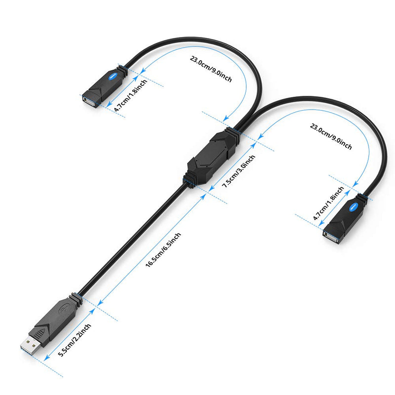  [AUSTRALIA] - USB Splitter, Onvian USB Hub 1 Male to 2 Female Adapter, USB 2.0 Extension Data Power Cable, USB Splitter for Car, Laptop, Charging, Etc