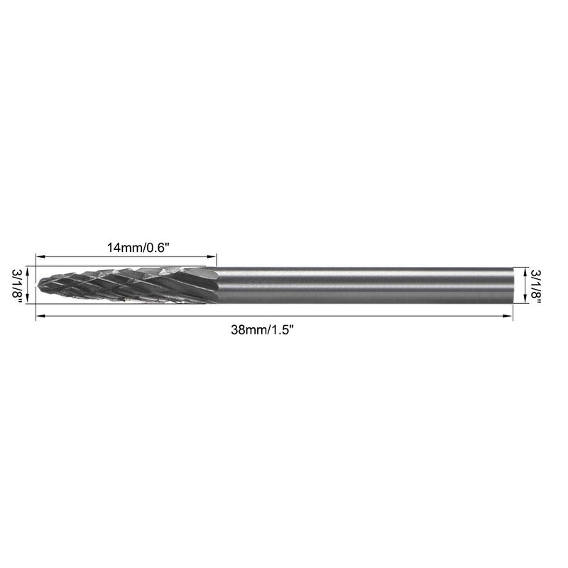 uxcell Tungsten Carbide Rotary Files 1/8" Shank, Double Cut Taper Shape Rotary Burrs Tool 3mm Dia, for Die Grinder Drill Bit Wood Soft Metal Carving Polishing Model Engineering - LeoForward Australia