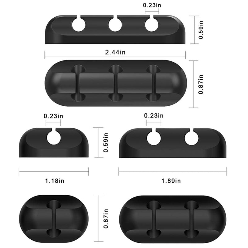  [AUSTRALIA] - 7 Packs Cable Clips, Simr Cord Organizer Cable Management for Desktop Charging Power Cable Cords Mouse Computer Nightstand Desk Wire Organizer, Self Adhesive Cord Holders (Black) Black