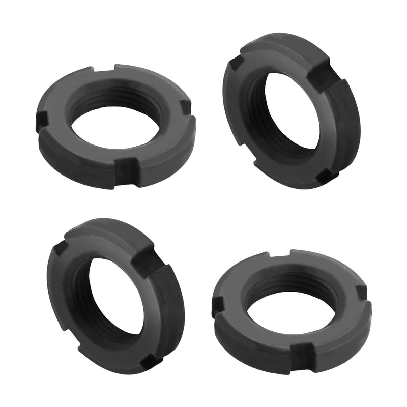  [AUSTRALIA] - MroMax M20x8mm Retaining Slotted Round Nuts,Carbon Steel 4-Slot Spanner Nut for Roller Bearing Pump Valve Black 4Pcs