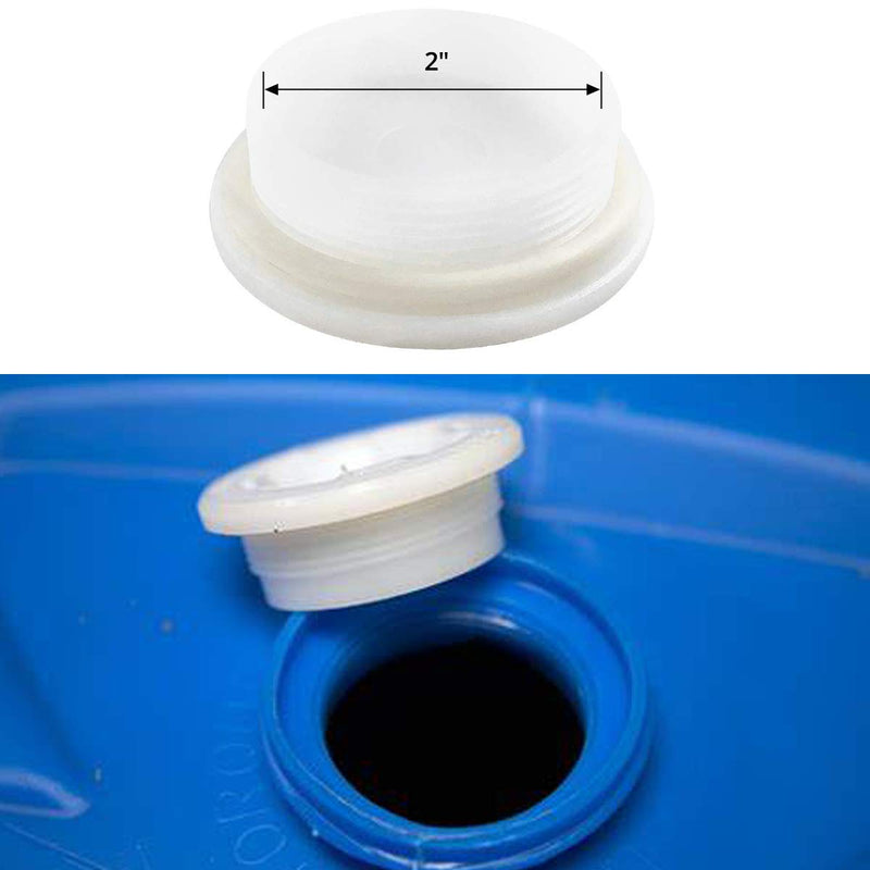  [AUSTRALIA] - 5PCS Bung Cap 2” Poly Plug with Gasket, Poly Buttress Drum Bung for 55 Gallon Plastic Drum, Fine Thread