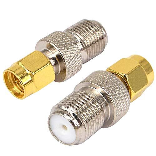  [AUSTRALIA] - BOOBRIE SMA Coaxial Cable Connector SMA to F Coax Adapter SMA Connector SMA Male to F Female Adapter for LAN / LMR Wireless Antenna Devices / RF Coaxial Cable / WiFi Radios External Antenna Pack of 2