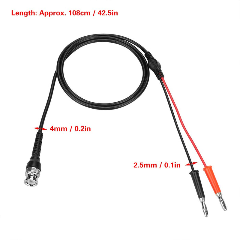  [AUSTRALIA] - Walfront Banana Plug Cable, 50Ω 2 Pieces 42.5 Inch BNC to Dual Banana Plug Banana Plug Connector Test Leads