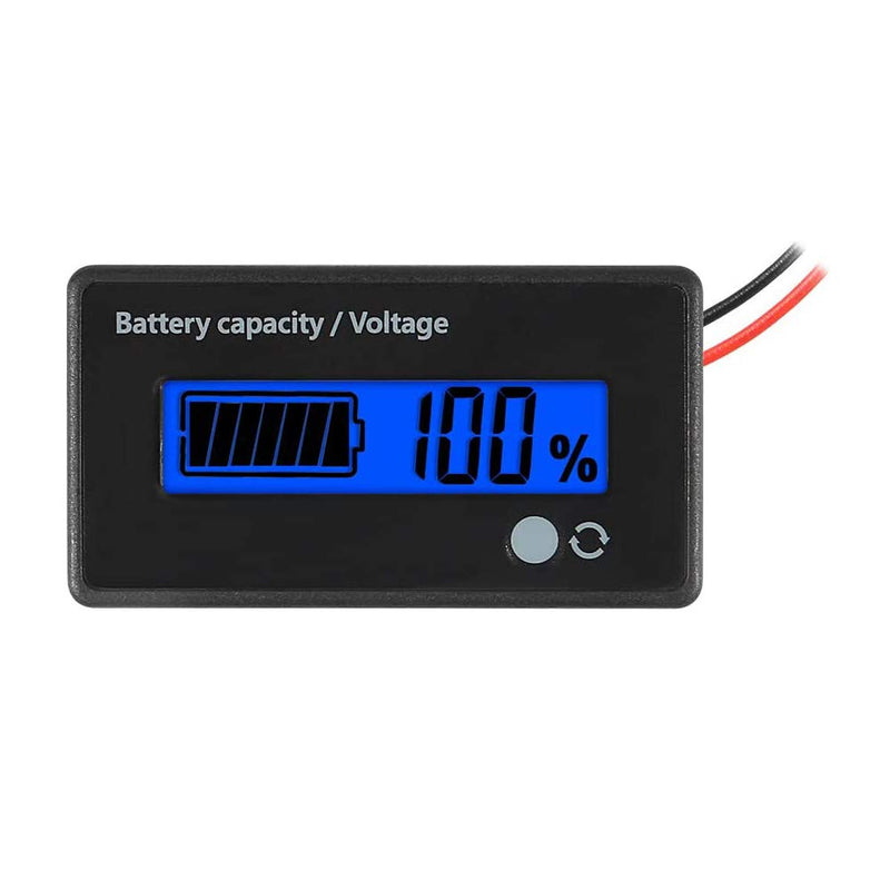 LCD Battery Capacity Monitor Gauge Meter,Waterproof 12V/24V/36V/48V 72V Lead Acid Battery Status Indicator,Lithium Battery Capacity Tester Voltage Meter Monitor (Blue) Blue - LeoForward Australia