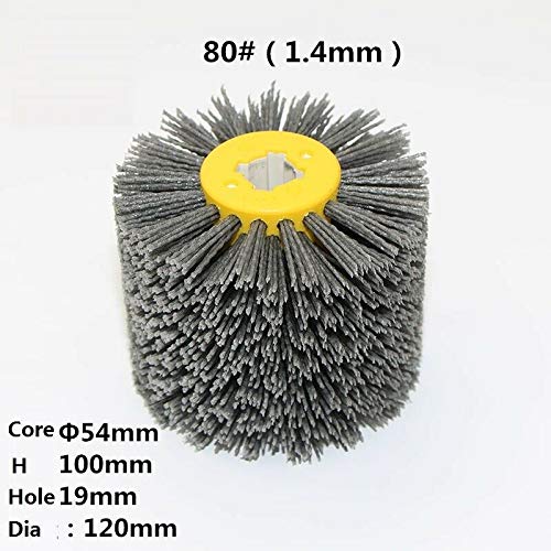  [AUSTRALIA] - SIGNI Abrasive Nylon Drawing Wheel Drum Burnishing Polishing Brush for wooden furniture floor polishing 120X100mm 80 Grit 1pack 80#