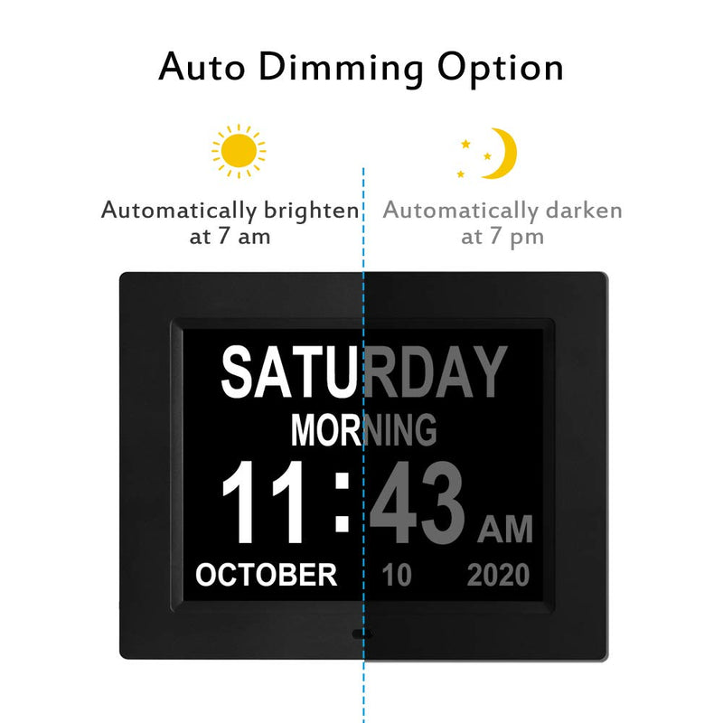  [AUSTRALIA] - 8.7 Inch Digital Day Clock Auto Dimming Extra Large Day Date Time Dementia Calendar Clocks Perfect for Seniors Elderly Alzheimer Vision Impaired