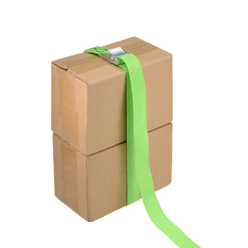  [AUSTRALIA] - uxcell Cam Buckle Tie Down Lashing Strap 9Mx25mm 250Kg Load Cap Polypropylene for Moving Cargo, Green, Pack of 2 9 Meters