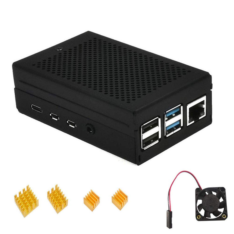  [AUSTRALIA] - ZkeeShop for Raspberry Pi 4 Aluminum Case with Cooling Fan and 4PCS Cooling Heatsink Compatible for Raspberry Pi 4 Model B (Not Include Raspberry Pi Board)