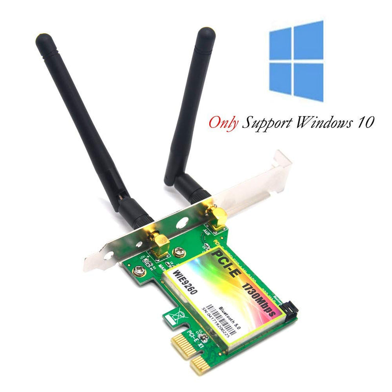  [AUSTRALIA] - Padarsey WiFi Card AC 1730Mbps Bluetooth 5.0 Dual Band Wireless Network Card 9260 PCIe Adapter PCI-E Wireless WiFi Network Adapter for Desktop PC (WIE9260)