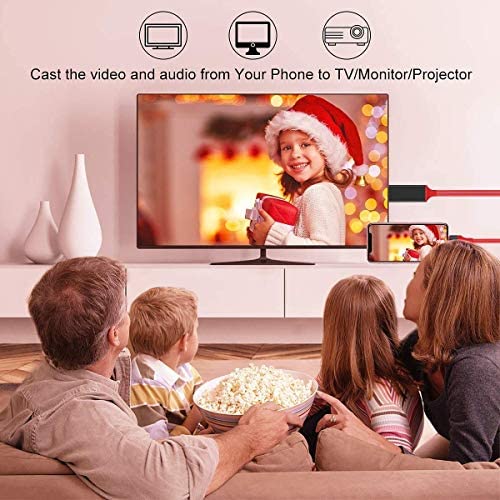  [AUSTRALIA] - Lightning to HDMI Adapter, [Apple MFi Certified] 1080P HDTV Cable Adapter, Digital AV Sync Screen Connector on TV/Monitor/Projector Compatible for iPhone, iPad and iPod -NO Need Power Supply (Red)