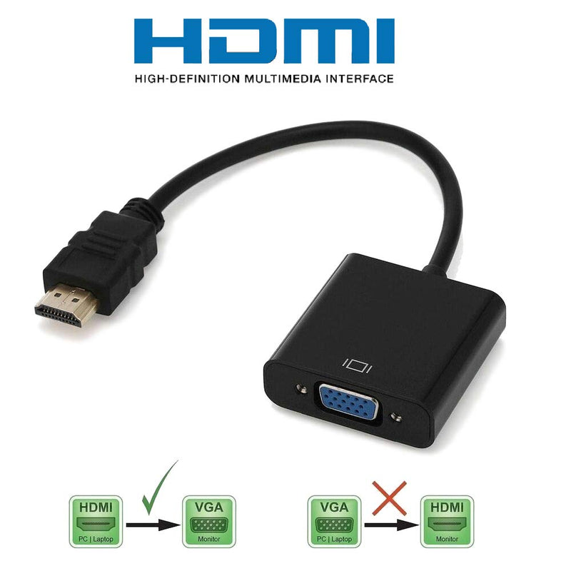  [AUSTRALIA] - MMOBIEL HDMI to VGA Adapter Converter Male to Female 1080p Full HDTV Compatible with PC Laptop Notebook Monitors Laptop 1 VGA Port