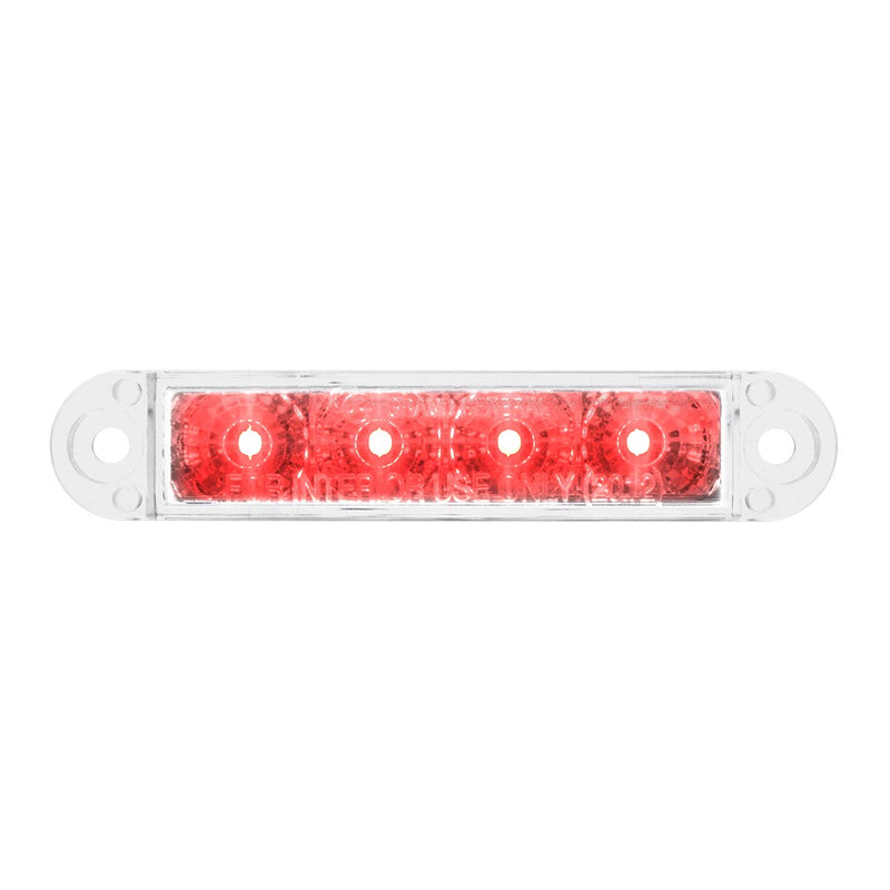  [AUSTRALIA] - GG Grand General 74803 Light Bar (3-1/2" Red 4 LED with Clear Plastic Base Mount)