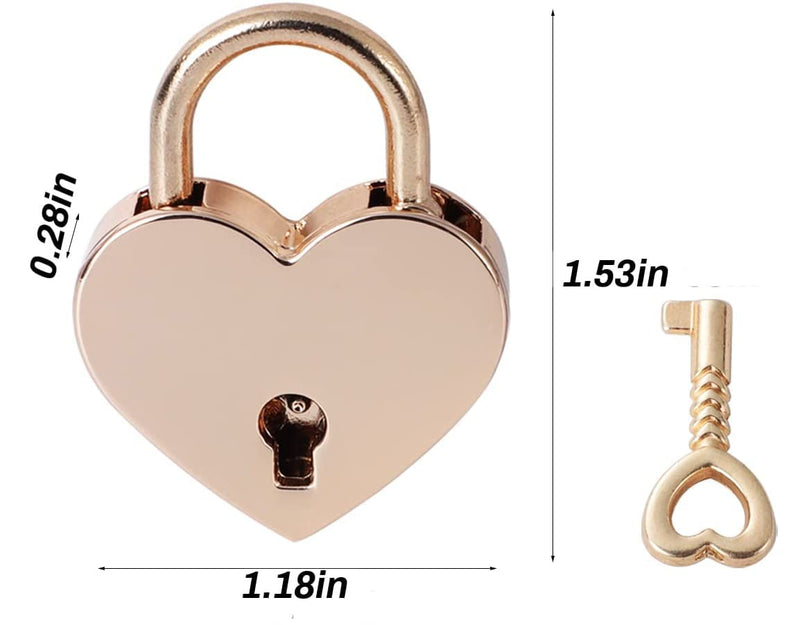  [AUSTRALIA] - 4 Pcs Small Lock with Keys, Heart Lock Mini Lock, Diary Lock for Diary Book Jewelry Storage Box (Multicolor)