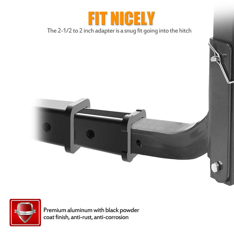  [AUSTRALIA] - SnowyFox Heavy Duty Hitch Receiver Reducer 2-1/2 (Class V) to 2 inches (Class III and IV) Hitch Adapter Convertor Towing Mount Sleeve Extender for Bike Rack Cargo Carrier