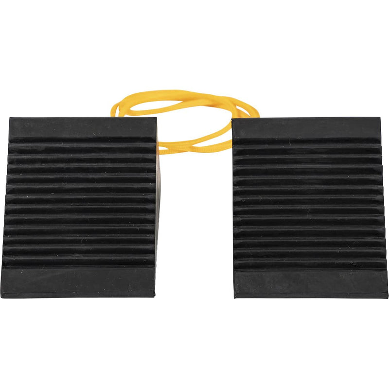  [AUSTRALIA] - Buyers Products WC35225 Mini Rubber Wheel Chock with Rope (Pair) , Black