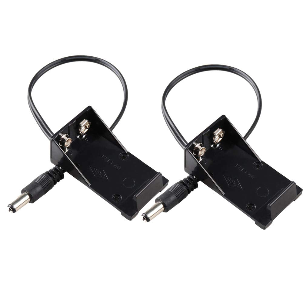  [AUSTRALIA] - 2Pack 9V Battery Clip Connector Cable with Holder Box for Arduino UNO R3 Mega 2560 Power Module 6F22 6LR61 mn1604 pp3 Baterries 2 Pack