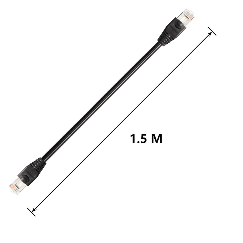  [AUSTRALIA] - CERRXIAN RJ50 10P10C Male to Male Extension Cable Extender for Router Modem Scanner (1.5m) 1.5m