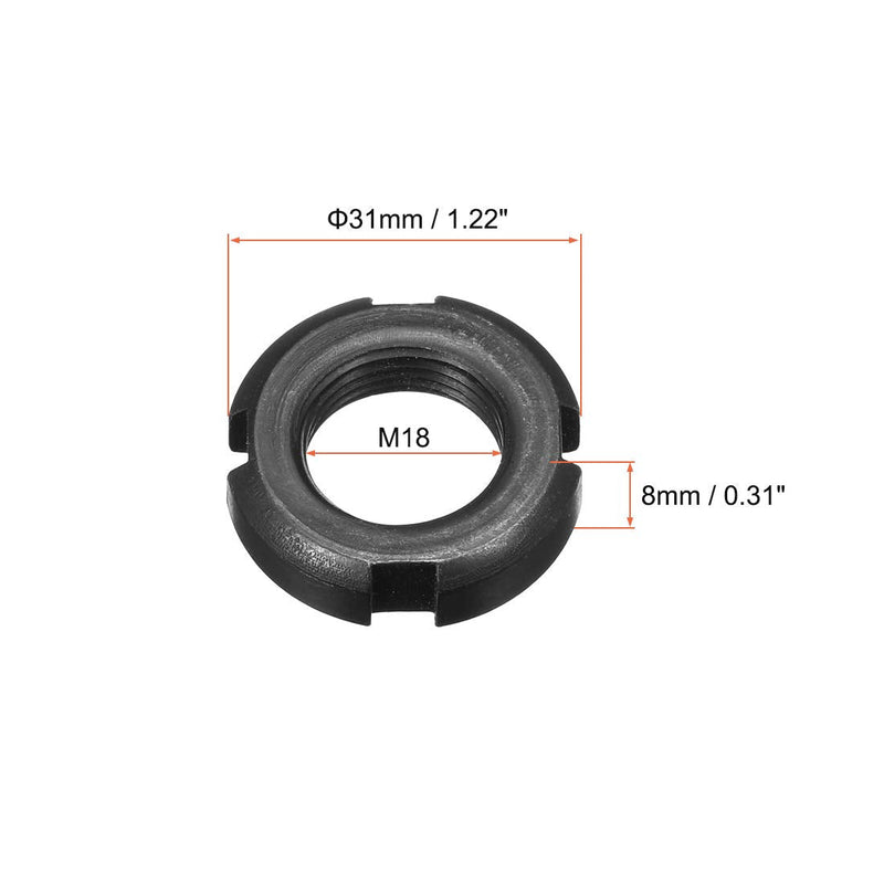  [AUSTRALIA] - uxcell M18x1.5mm Retaining Four-Slot Slotted Round Nuts, 4 Pcs