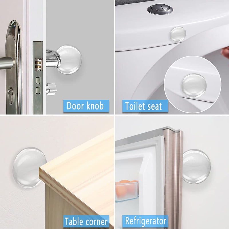  [AUSTRALIA] - Xfenvs Door Knob Wall Shield, 6PCS Transparent Round Soft Rubber Wall Protector Self Adhesive Door Handle Bumper (Small Round 1.57 Inch 6PCS, Clear) Small Round 1.57" 6PCS