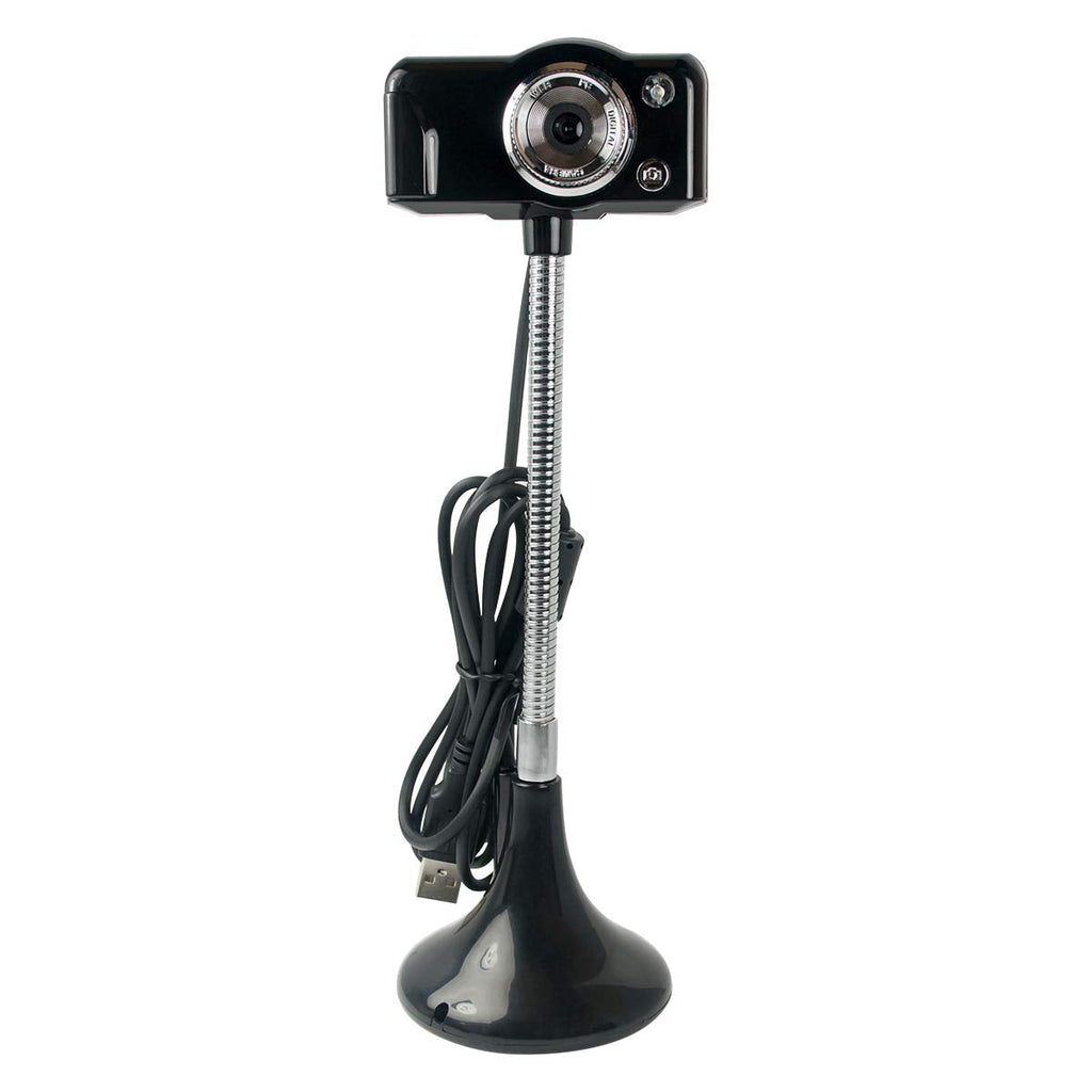  [AUSTRALIA] - HamiltonBuhl SuperFlix 720p HD Webcam with Gooseneck Stand - Features Built-in Infrared LED Light, 5MP CMOS Sensors and 1080 x 720 Resolution, Silver, Black