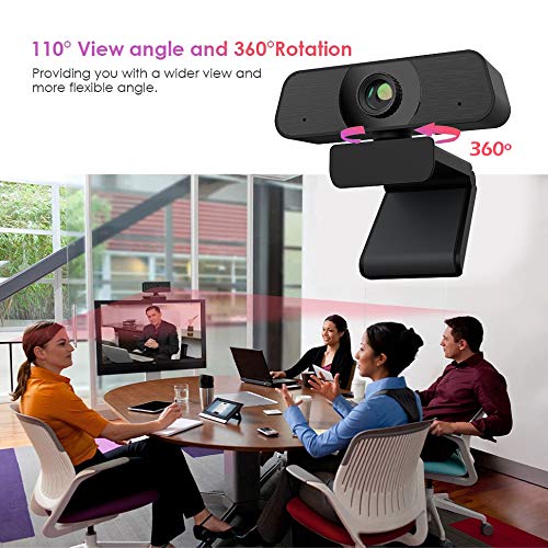  [AUSTRALIA] - 2K PC Webcam with Microphone,Desktop Computer USB Camera with Privacy Cover and Tripod, Noise Reduction,110-degree Wide Angle, Plug and Play for Live Streaming, Online Class
