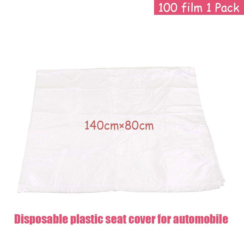  [AUSTRALIA] - Disposable Plastic Seat Covers, 100Pcs Automotive Interior Disposable Seat-Mate Protection Transparent Seat Protective Covers For Pet